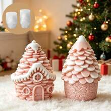 1pc DIY Handmade Pine Cone House Silicone Candle Mold, Pine Cone House Shaped Home Decor Mold (Suitable For Plaster, Cement And Resin), Suitable For Handmade Crafts, Reusable - Multi-color - View 2