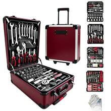 115/46pcs Professional Car Repair Tool Set: Portable Durable And Easy To Use Ratchet Wrench Set - Suitable For Car, Boat, Motorcycle Repair, Home Industrial Maintenance - Includes Carrying Case - Multi-color - View 1
