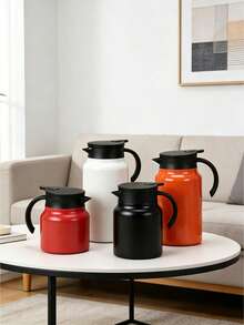 1pc Outdoor Insulated Thermal Pot, Double-Wall Insulation, 1000ml Large Capacity, Suitable For Coffee And Cold Drinks - Multicolor - View 2