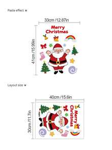 Multiple Sets Of Fun Santa Wall Stickers, PVC, Removable, Self-Adhesive, No Residue. Christmas Multi-Elements DIY For Living Room, Doors, Fireplace, Windows, Glass, Home, Classroom, Party, And Holiday Decorations. - Wall Stickers - View 13