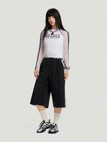 Adidas 女款 DCE MESH TEE 長袖針織無領 T-shirt TLE8842 - 黑與白 - 查看 6