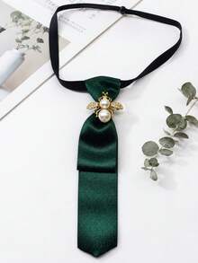 1件女款雙層折領花朵可愛蜜蜂裝飾時尚休閒領結 - 彩色 - 查看 15