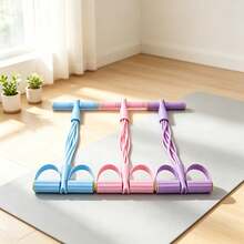 Foot-Pedal Resistance Band, Multi-Function Sit-Up Assist Elastic Rope, Lightweight & Portable, Core, Shoulder, Back, Arm & Leg Training, Unisex, Indoor Fitness Resistance Band, Jump Rope Gym Workout Equipment, Fitness Accessory - Multicolor - View 5