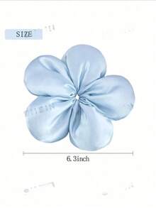 1pc Large Flower Satin Hair Scrunchie, Flower Shaped Silk Hair Tie, Korean Style Fashion Large Flower Hair Accessory, Suitable For Thick Coarse Curly Hair - Multicolor - View 7