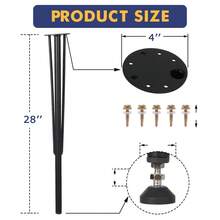 Techigher 4pcs Metal Table Legs, Heavy Duty DIY Furniture Legs, Adjustable Replacement Desk Legs For Dining Table, Coffee Table, Office Desk & Workbench - 68cm - View 6