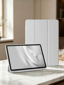 1件灰色矽膠蜂巢軟殼保護套，適用於Mini1/2/3/4/5/6/7/Air/Air2/9.7/10.2/10.5/10.9(Air4-Air8)/Pro 11/10代/A16/Pro 11 2024 Apple機型，三折支架，多角度支架，蜂巢散熱，睡眠/喚醒，極簡休閒商務，多折平板保護套，無筆槽，不含筆 - 灰色 - 查看 6