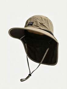 1pc Unisex Solid Color Wide Brim Scarf Hat, Sun Protection Bucket Hat For Outdoor Hiking Camping, Spring/Summer/Autumn - A - View 9
