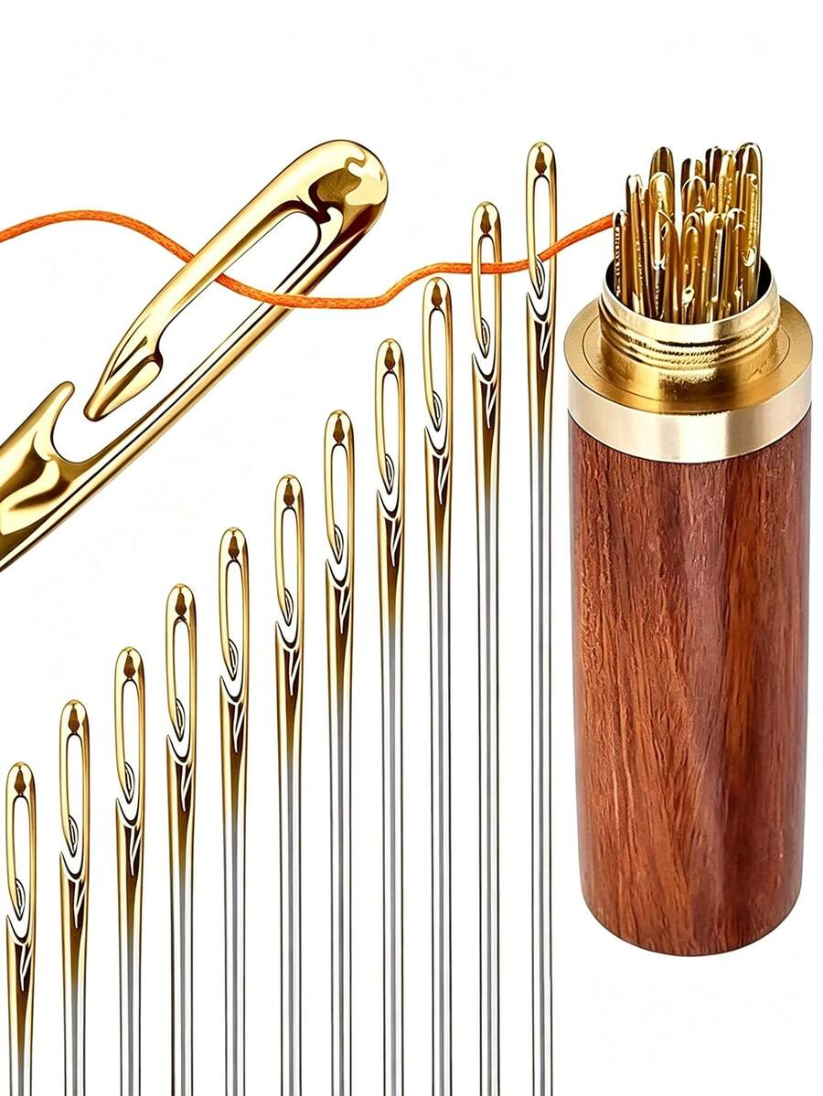 不鏽鋼易穿線側孔縫紉針,適合長者的手工縫紉針,DIY居家手工用品-白色,縫紉針 - 多色 - 查看 1