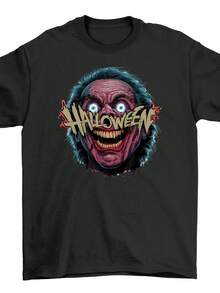 Halloween_218 Clown Face - Funny Scare On Your Chest! Spooky T-Shirt For October - 款式 - 查看 1