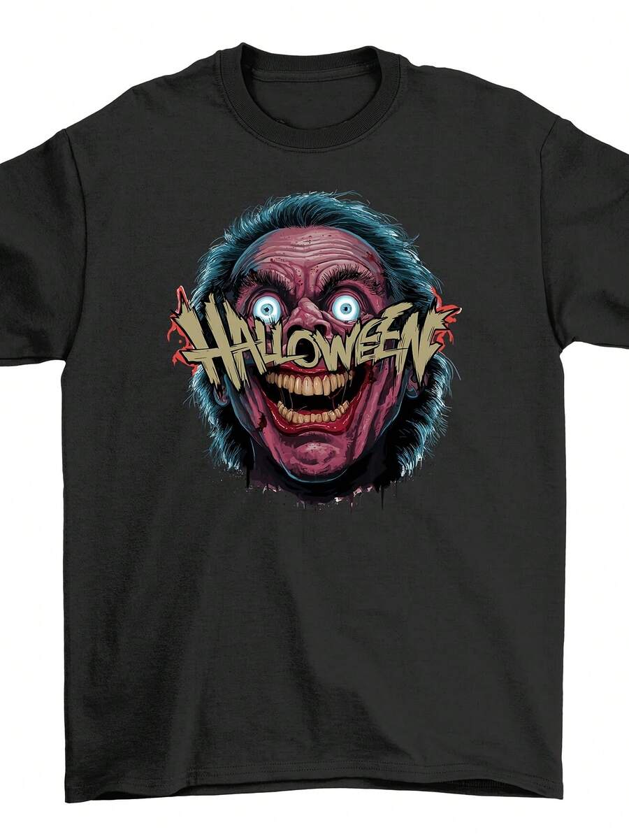 Halloween_218 Clown Face - Funny Scare On Your Chest! Spooky T-Shirt For October - 款式 - 查看 1