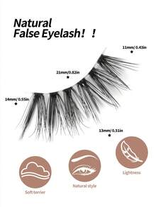 MAANGE 14 Pairs/Box Smooth Half-Length False Eyelashes, Soft And Lightweight, 3D Faux Mink Material, Create Natural Makeup Effect, Reusable, Suitable For Daily Makeup, Fresh Girly Style, Strip False Eyelashes, False Eyelashes (Or 5 Pairs Half Eyelashes) - Black - View 8