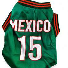 Mexico National Football Team Style Pet Jersey, Dog T-Shirt, Number 15, Striped Design, English Number Print, Suitable For All Dog Breeds, Perfect For Halloween, Christmas And Birthday Costumes - Green - View 6