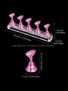 Y2K-Style Rose Gold Nail Display Set (1 Set) ; Suitable For Nail Displays, Practice Sessions, And DIY Manicures For Beginners At Home. - Multicolor - View 7