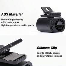 Car Clip-On Fan, 100-Speed Multi-Function Stepless Adjustable Mini Fan, 1400mAh Battery Powered Personal Fan, 360° Adjustable Mini Cooling Fan With Digital Display, Powerful Airflow, Suitable For Outdoor Cycling, Hiking, Camping And Daily Use - A - View 8