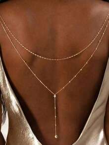 Bohemian Style Sexy Back Chain, Banquet Party Dress Accessory - Gold - View 3