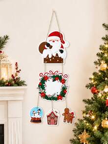1 Set Christmas Paper Door Hanging Decor, Writable, Gingerbread House & Gingerbread Man Pendant, Christmas Decoration, Christmas Party Supplies, Christmas Wall Hanging Ornament, Holiday Front Door Sign, Home Decor, Winter Decoration - Multicolor - View 10