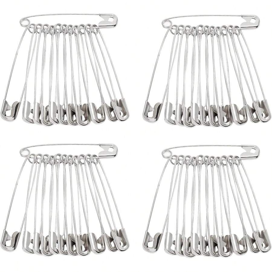 120PCS Safety Pins Nickel Plated, Sharp For Sewing | Nickel-Plated Rust-Proof Metal, Sharp Tip For Easy Piercing, Secure Buckle Design, For Sewing Quilting Jewelry DIY Crafts - 120pcs Pin Round Box - View 1