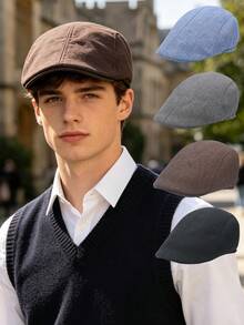 1/2pcs Men's Ivy Newsboy Cap Flat Cap Vintage Gentleman Style Breathable Lightweight Spring Autumn Daily Commute Travel Street Casual Hat - Multicolor - View 1