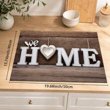 1 pieza Tapete de mesa HOME con patrón de grano de madera en forma de corazón, almohadilla rectangular de tela estilo rústico vintage, textura de tablón de madera falsa marrón con detalle de impresión de letras, protector de escritorio a prueba de polvo y resistente a manchas, adecuado para la parte superior de la lavadora, cuarto de lavandería, baño, área de almacenamiento del hogar, decoración diaria, todas las estaciones - Multicolor - Ver 13