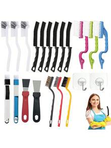 8/5/3pcs Gap Cleaning Brush Set, Kitchen And Bathroom Cleaning Tool Kit, Suitable For Stove, Range Hood And Dirt Removal. Perfect For Cleaning Bathroom Gaps, Sink Gaps, Window Tracks, Tiles And Faucets And Other Small Spaces. - Multicolor - View 11
