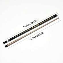 2‑Piece Billiard Pool Cue Stick, Inlaid Decorative Butt With Maple Wood Shaft For Indoor Pool Game - Black - View 2