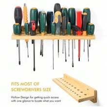 3x Wall Mounted Screwdriver Holder Storage Rack Wrench Workshop Tool Organizer - A - View 5