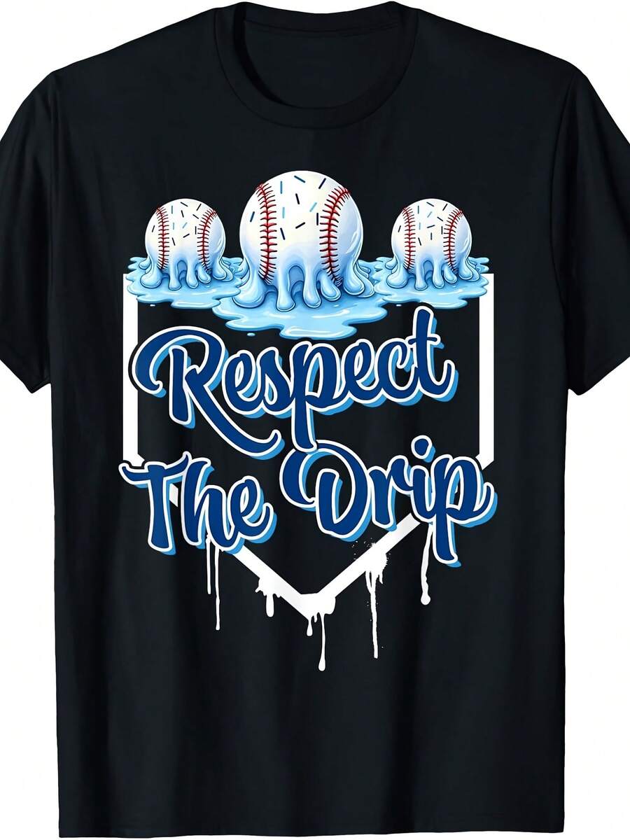 Baseball Drip Boys Ice Cream Drip Youth Respect The Drip T-Shirt - 款式 - 查看 1