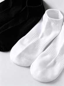 1/5/10/15/20 Pairs White Vertical Striped Women's Ankle Socks, Simple Fashion, Multi-Functional Breathable, Odor-Resistant - Multicolor - View 2