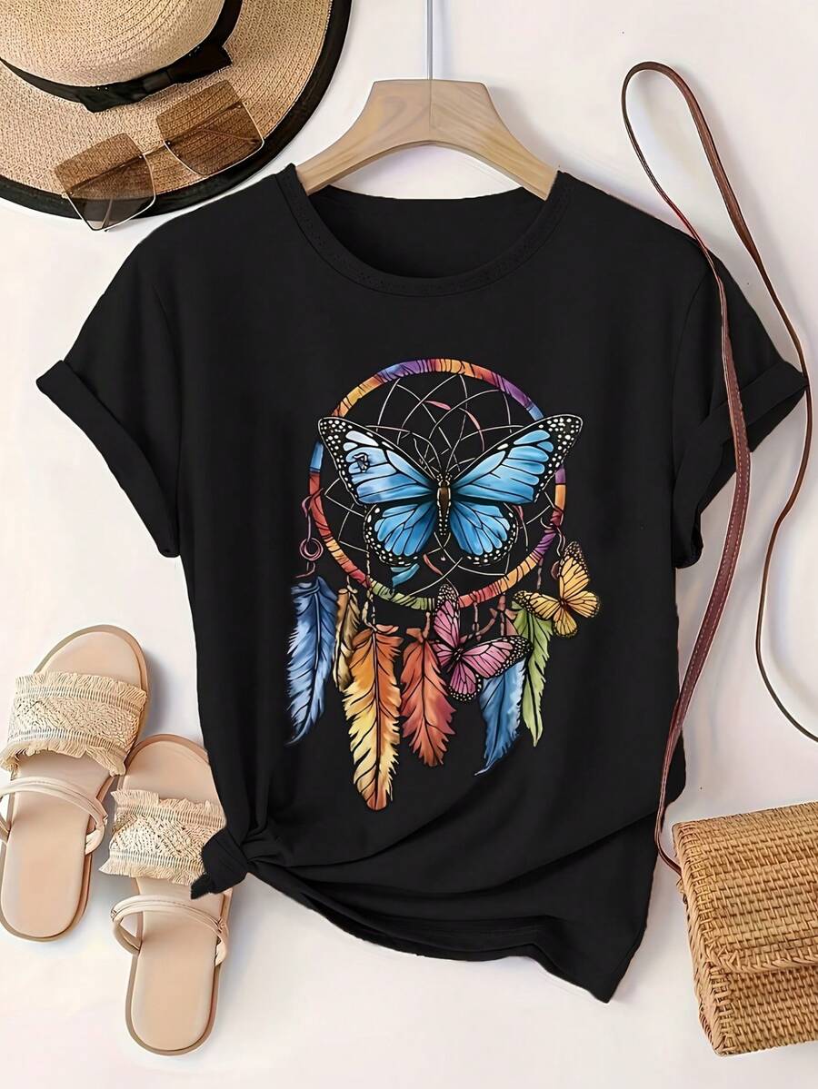 Women T-Shirts - 黑色 - 查看 1