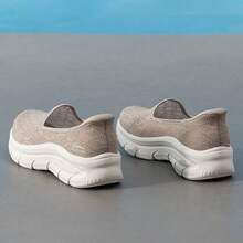 Skechers Women's SLIP-INS Hands-Free Slip-On Walking Shoes Breathable Thick Sole Cushioned Casual Sneakers - Taupe - View 6