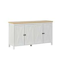 Aparador Moderno Blanco 4 Cajones - Espacio de Almacenamiento Multifuncional MDF - Blanco - Ver 10