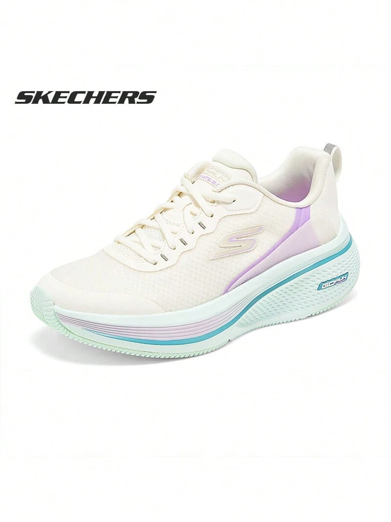 Skechers Sepatu Lari Wanita GO RUN Consistent 2.0: Dukungan Stabil, Bantalan, Jaring Bernapas, Tahan Torsi, dan Anti Selip - Putih, hijau muda, ungu - View 1