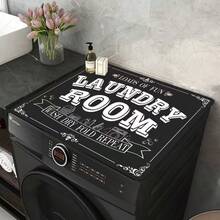 Vintage Laundry Room Printed Washing Machine Top Protector Mat, Non‑Slip Absorbent Dust‑Proof Dryer Cover Pad, Decorative Rubber Diatomaceous Mat For Laundry Room Kitchen Countertop - Washing Machine Dust Cover - View 3