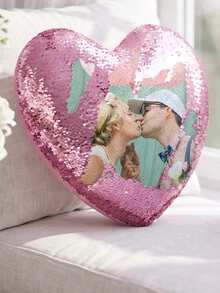 Custom Personalized Sequin Heart Throw Pillow - Photo Reversible Magic Pillow - Unique Gift For Couples, Family, Baby - Home Decor, Sofa, Bedroom, Valentine's Day, Anniversary - Multicolor - View 20
