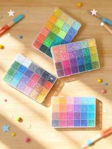 2.6mm Fuse Bead Creative Handmade Craft Kit Box, Perler Bead Puzzle Keychain DIY Pendant Making Materials, Suitable For Hobbyists, Can Create Various Patterns, Applicable For Birthday, Graduation, Valentine's Day, Party Gifts And Handmade Gifts For Family, Friends, Classmates - Multicolor - View 1