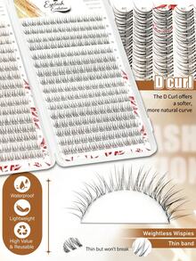 EYELASH EVOLUTION 384 قطعة من رموش فردية، كتاب رموش، رموش صناعية عنقودية، رموش صناعية منزلية DIY، رموش صناعية عنقودية، رموش صناعية فردية، رموش قصيرة، رموش صناعية، رموش طبيعية، سهلة الاستخدام، مناسبة للمبتدئين، جمالية - C - مشاهدة 7