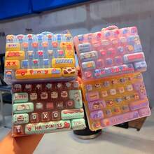 1pc Mechanical Keyboard Keycap Stress Relief Toy, 26-Key Fingertip Fidget Keychain Pendant For Bag - Multicolor - View 2