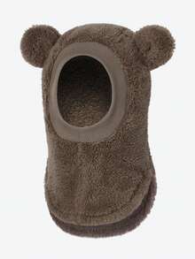 1pc Children's Bear Ear Plush Balaclava Hat, Thick Warm All-In-One Neck Warmer, Soft Fleece Kids Headwear For Winter Daily Outdoor Wear - 1PC - View 16