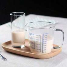 250ml/500ml Heat-Resisting Premium Reinforced Glass Measuring Cup Milk Scale Microwave Measure Jug With Blue Measurement Digital - White - View 8