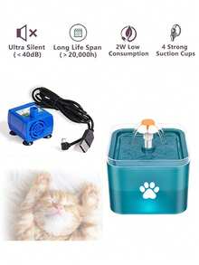 2L/67.5 OZ/ 0.53 GALLON Large Capacity Ultra Quiet Cat Water Fountain With LED Light - Filtered, USB Powered (Adapter Not Included), Automatic Pet Water Station, Replacement Filters Available For Purchase - 2L - View 5