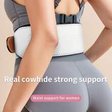 GINGPAI Fitness Weightlifting Belt For Squats And Deadlifts, Waist Support For Weight Training And Powerlifting, Unisex - White - View 7