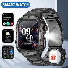 Nuevo Reloj Deportivo Inteligente Estilo Hombre 2026, Equipado con Luz LED, Llamadas Inalámbricas, Notificación de Mensajes, Modo Deportivo, Asistente de Voz, Notificación de Clima, Temporizador, Cronómetro y Otras Funciones, Reloj Inteligente para Hombres, Compatible con Android y Teléfono - Multicolor - Ver 12