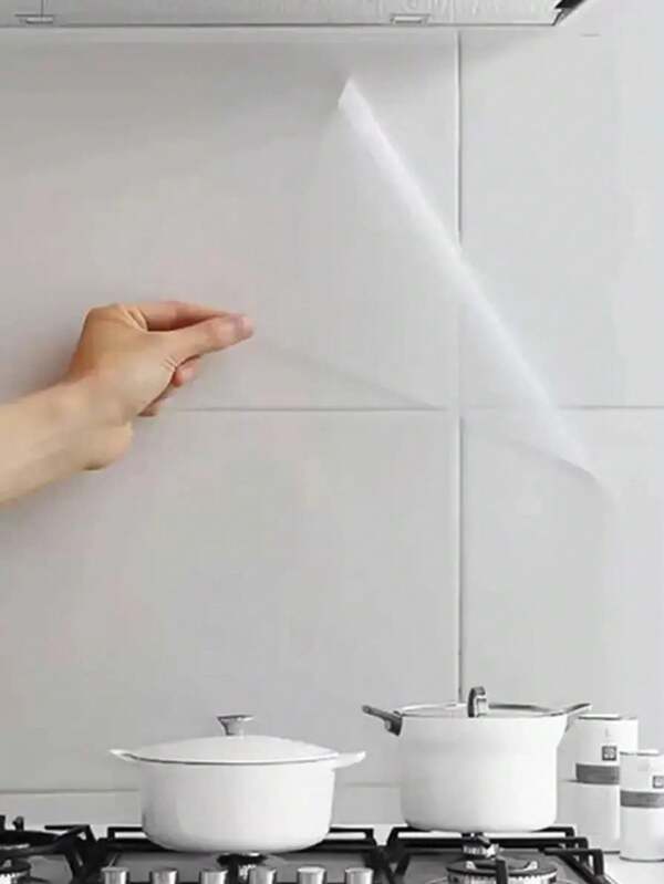 1pc/Kitchen Oil-Proof, No-Residue, High-Temperature Resistant Sticker, Transparent Tile Wall Sticker, Stove Range Hood, Waterproof, Moisture-Proof, Self-Adhesive, Kitchen Decoration Tools