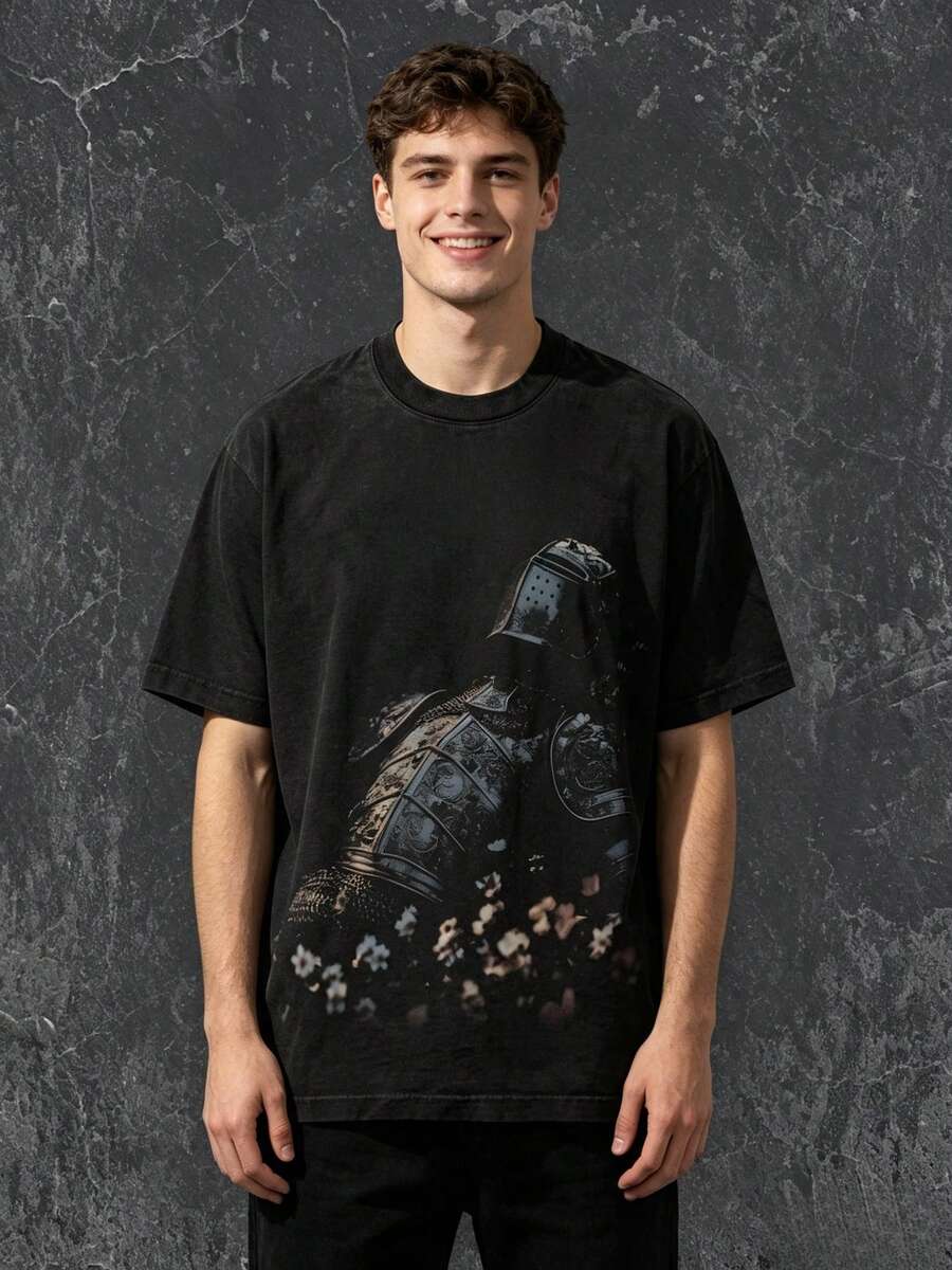 Men T-Shirts - 黑色 - 查看 1
