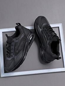 Fashion Casual Men's Shoes, Classic Fashion Men's Sports Shoes Lace-Up Running Shoes, Personalized Men's Sports Shoes Street Casual Shoes - Black - View 5