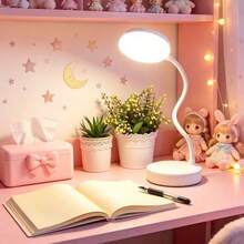 1pc White Reading Lamp - Portable USB Powered Desk Lamp With Dimmable Color Temperature, Perfect Gift Choice For Christmas - Reading Lamp - View 9