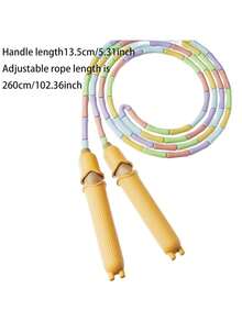 Adjustable Bead-Shaped Segmented Skipping Rope, Thumb-Fixed Ring With Anti-Slip Handle Design, Suitable For Beginners, Suitable For Indoor And Outdoor Exercises, Durable Fitness Training Rope - Multicolor - View 5