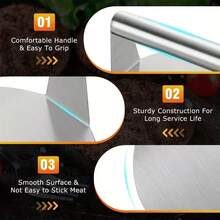 1pc Stainless Steel Burger Patty Press | Manual Meat Patty Press Tool, Suitable For Burgers, Pan Cooking And Pancakes | Multi-Functional Meat Patty Shaper, Suitable For Home Kitchen | Ergonomic Heat-Resistant Handle, Convenient For Cooking | Ensures Uniform Patty Thickness - Multicolor - View 9