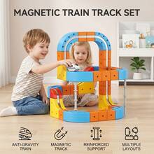 80-Piece DIY Magnetic Track Racing Car Toy Set, Transformable And Assembleable Track Toys, Creative And Educational, A Perfect Gift For Children. - Multicolor - View 4