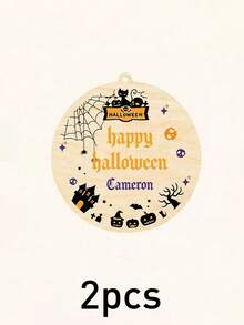 Custom Halloween Wooden Plaque, Spooky Personalized Name Door Hanger, Customized Name Wall Hanging Decor, Customizable Party Sign For Entryway, Porch, Room, Rustic Holiday Gift, Halloween Home Decor, Personalized Halloween Wooden Sign, Family, Friend - Multicolor - View 9